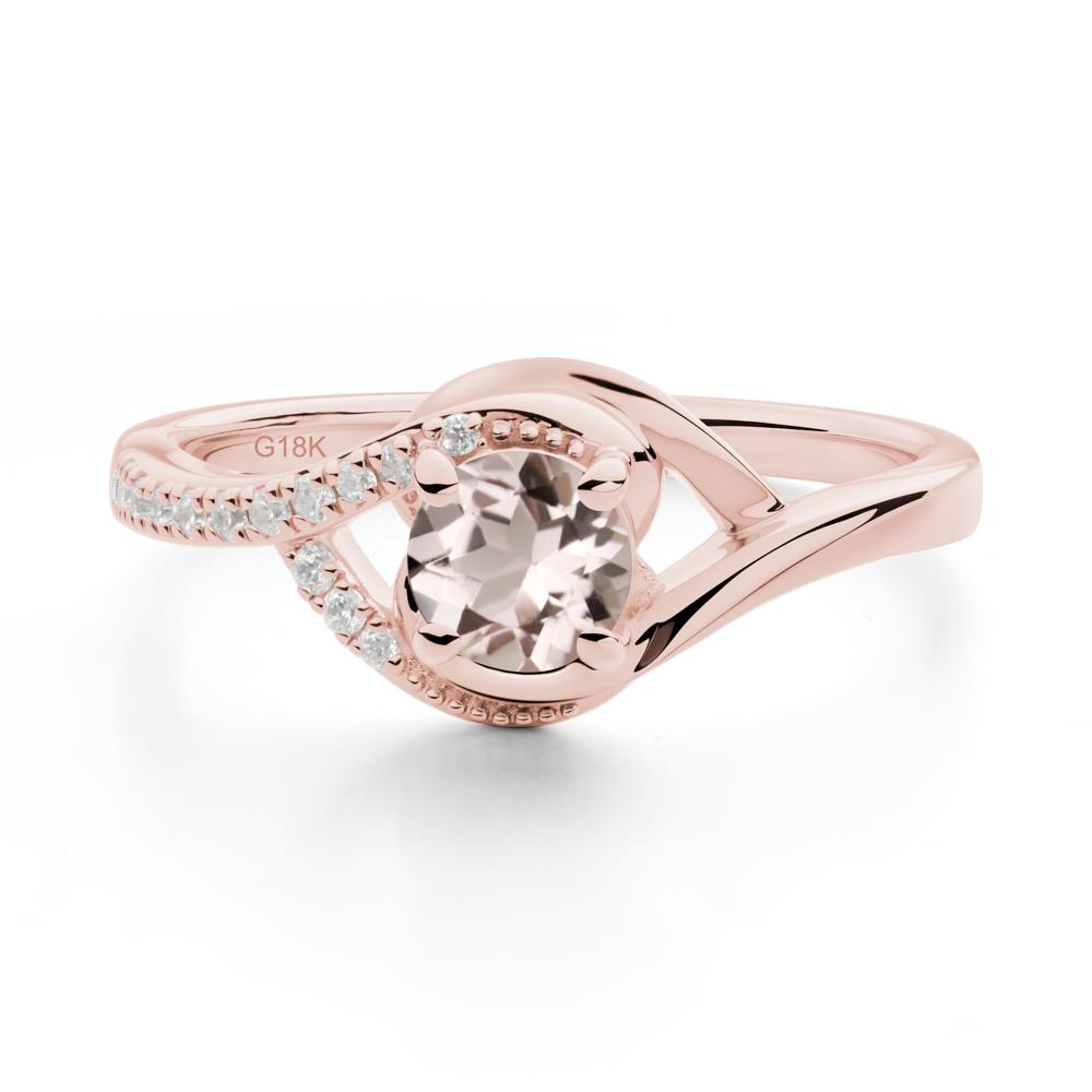 Morganite Swirl Bypass Ring - LUO Jewelry #metal_18k rose gold