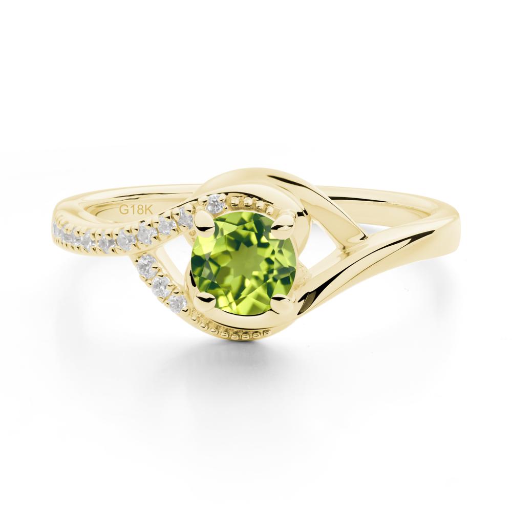 Round Peridot Bypass Statement Ring - LUO Jewelry #metal_18k yellow gold