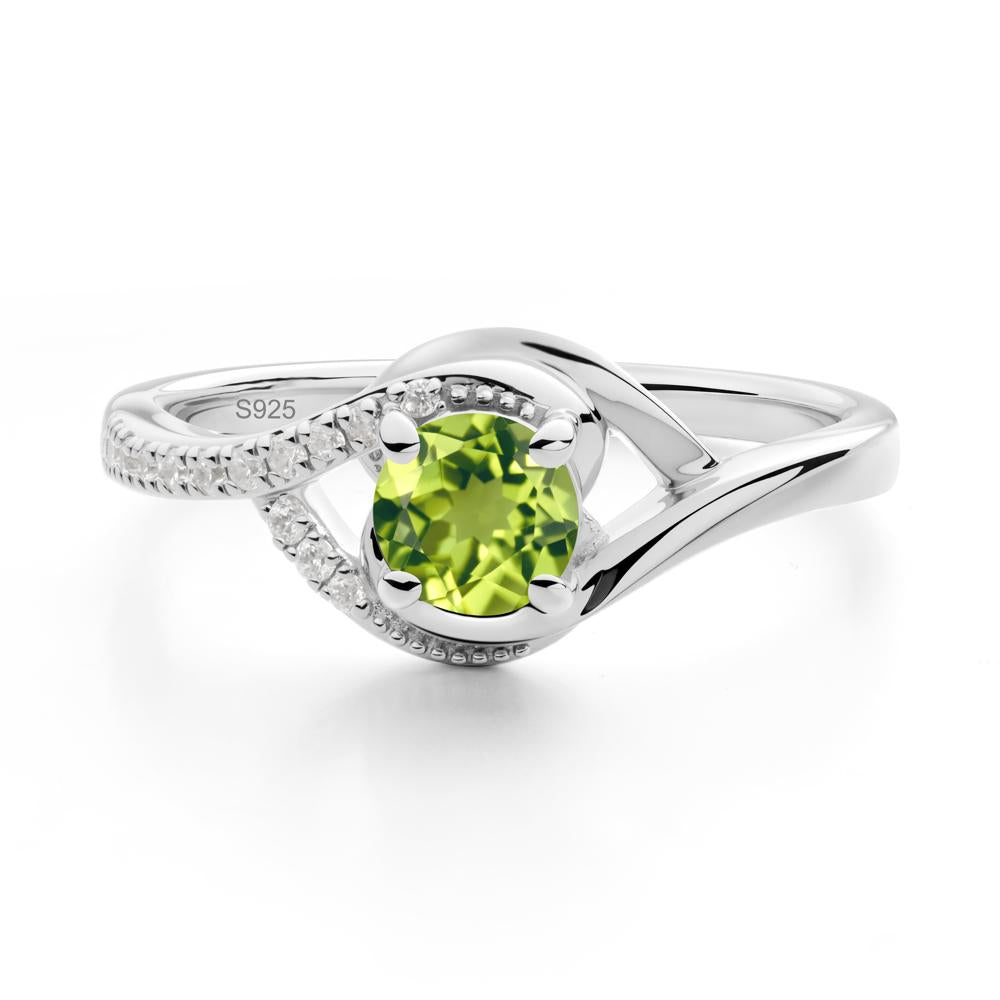 Round Peridot Bypass Statement Ring - LUO Jewelry #metal_sterling silver