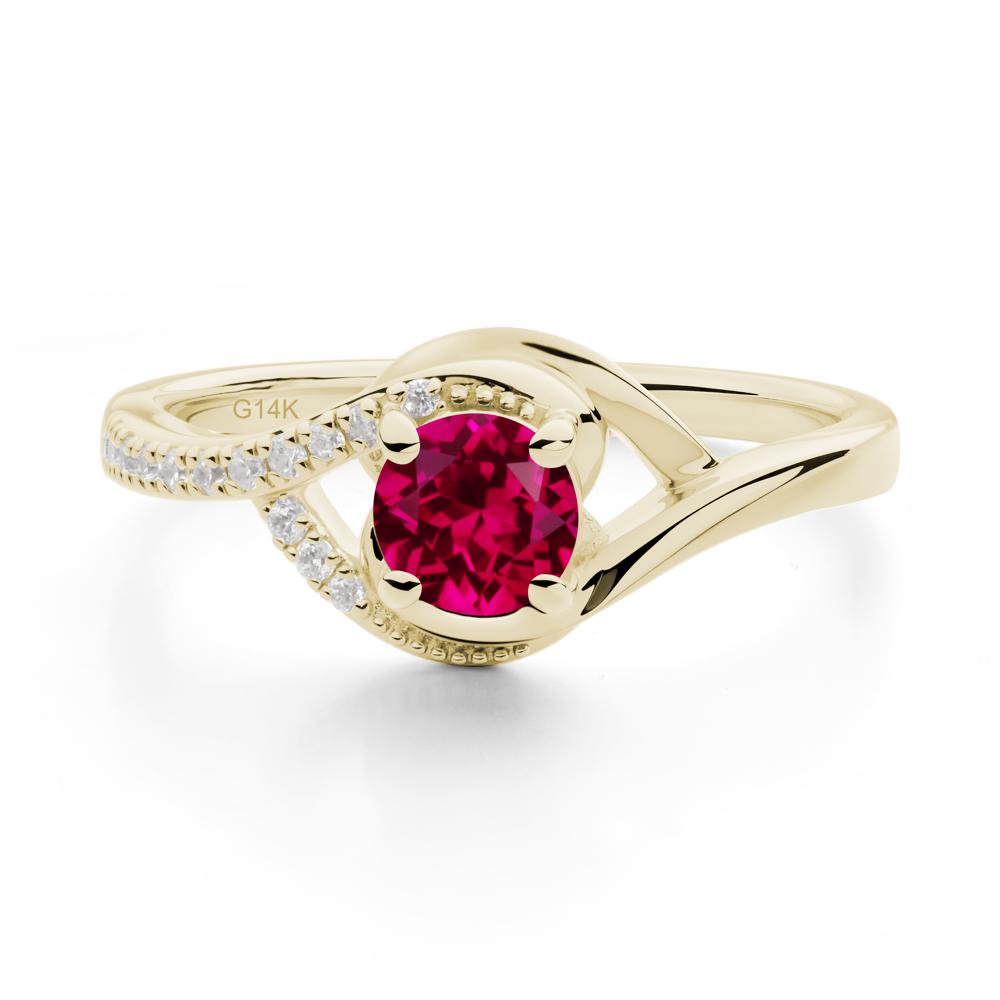 Ruby Swirl Bypass Ring - LUO Jewelry #metal_14k yellow gold