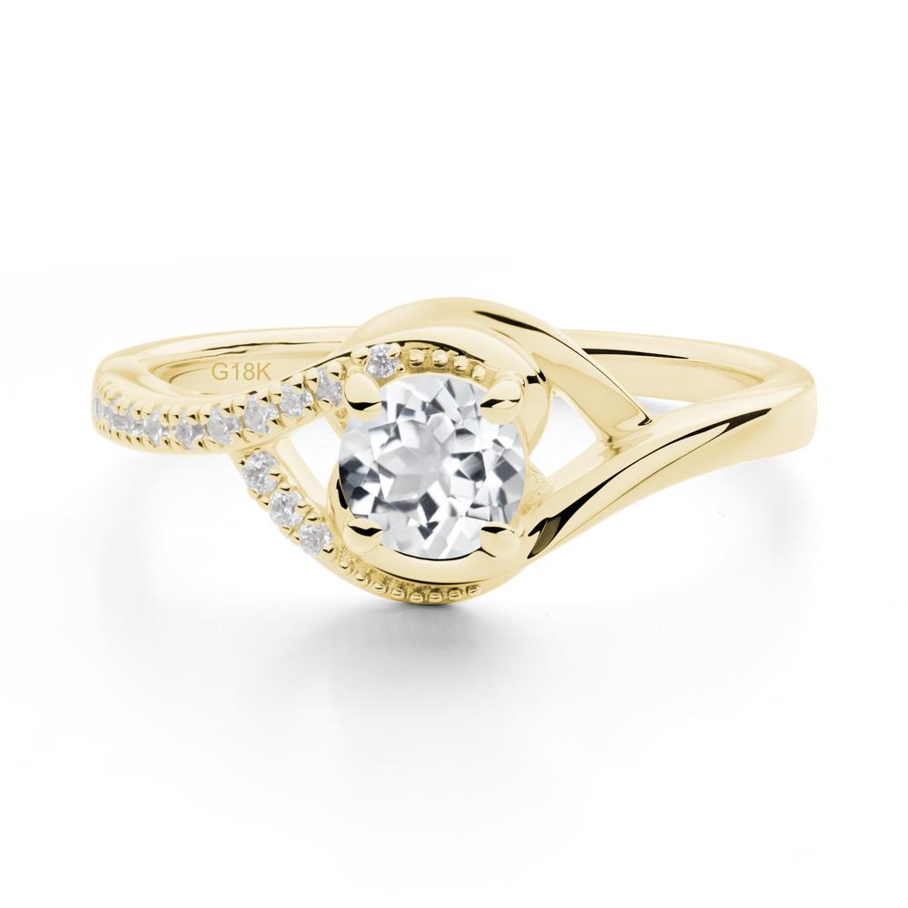White Topaz Swirl Bypass Ring - LUO Jewelry #metal_18k yellow gold