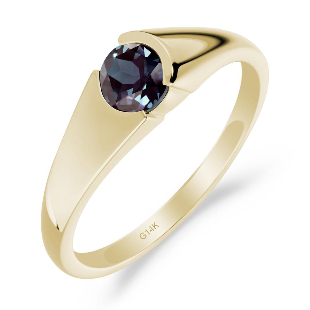 Solitaire Alexandrite Promise Ring - LUO Jewelry #metal_14k yellow gold