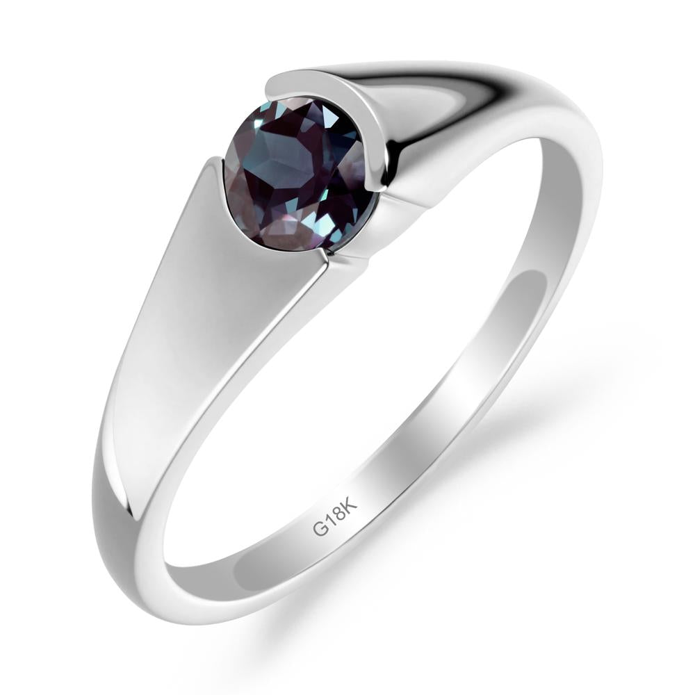 Solitaire Alexandrite Promise Ring - LUO Jewelry #metal_18k white gold