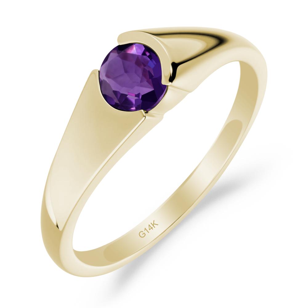 Solitaire Amethyst Promise Ring - LUO Jewelry #metal_14k yellow gold