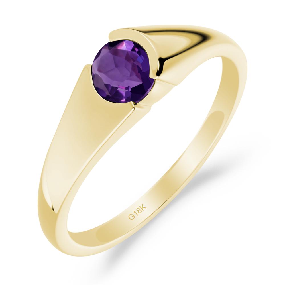 Solitaire Amethyst Promise Ring - LUO Jewelry #metal_18k yellow gold
