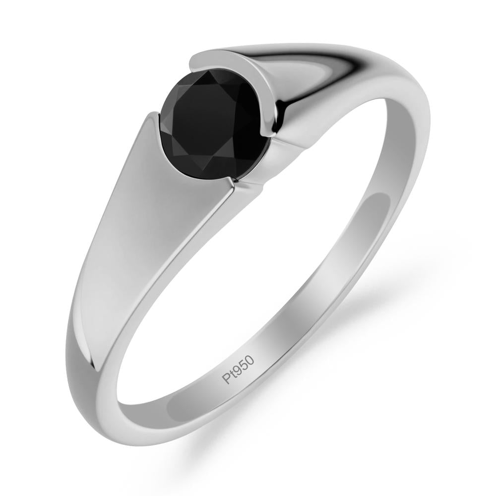 Solitaire Black Spinel Promise Ring - LUO Jewelry #metal_platinum