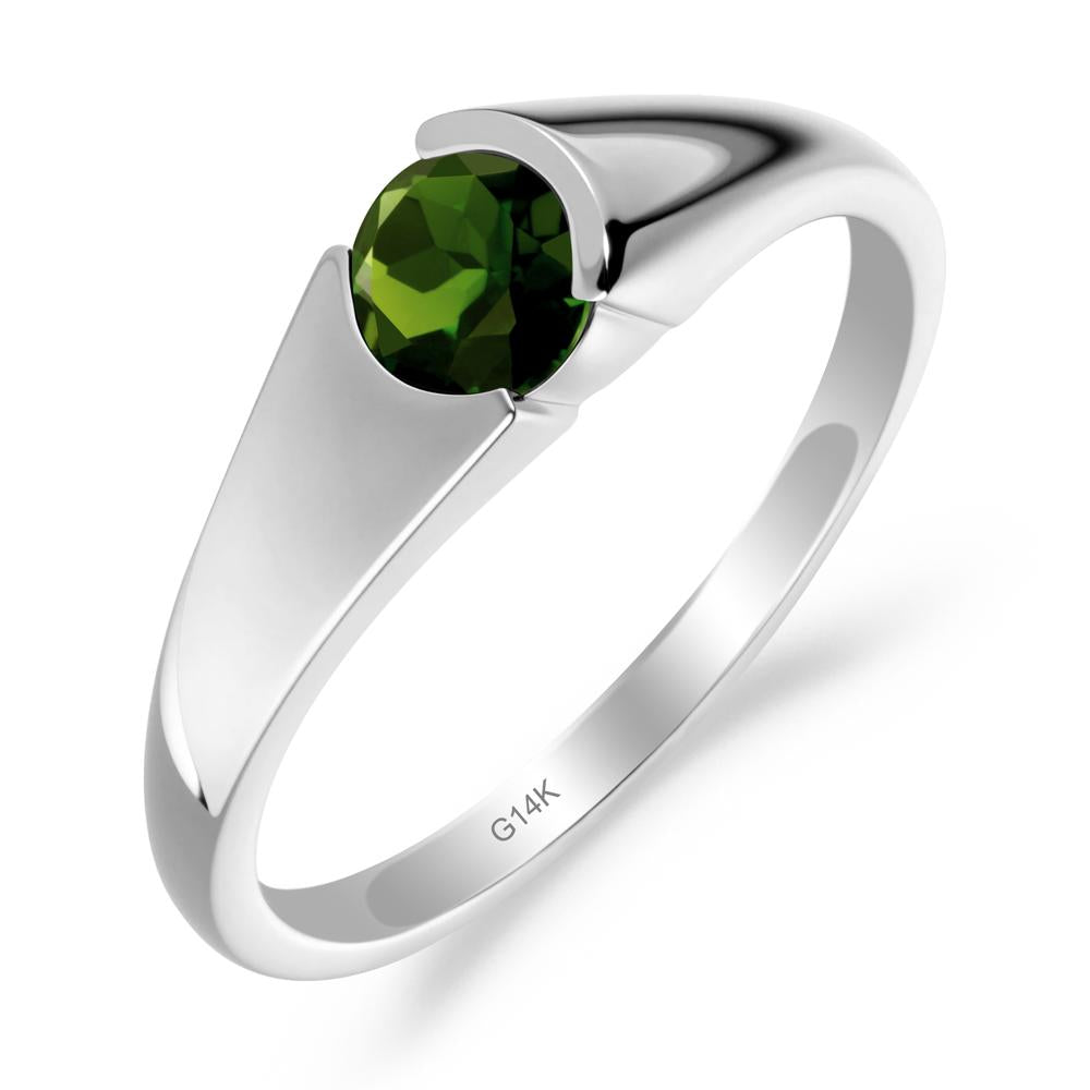 Solitaire Diopside Promise Ring - LUO Jewelry #metal_14k white gold