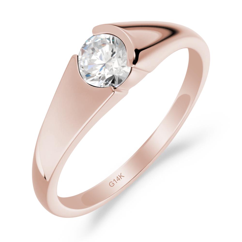 Solitaire Moissanite Promise Ring - LUO Jewelry #metal_14k rose gold