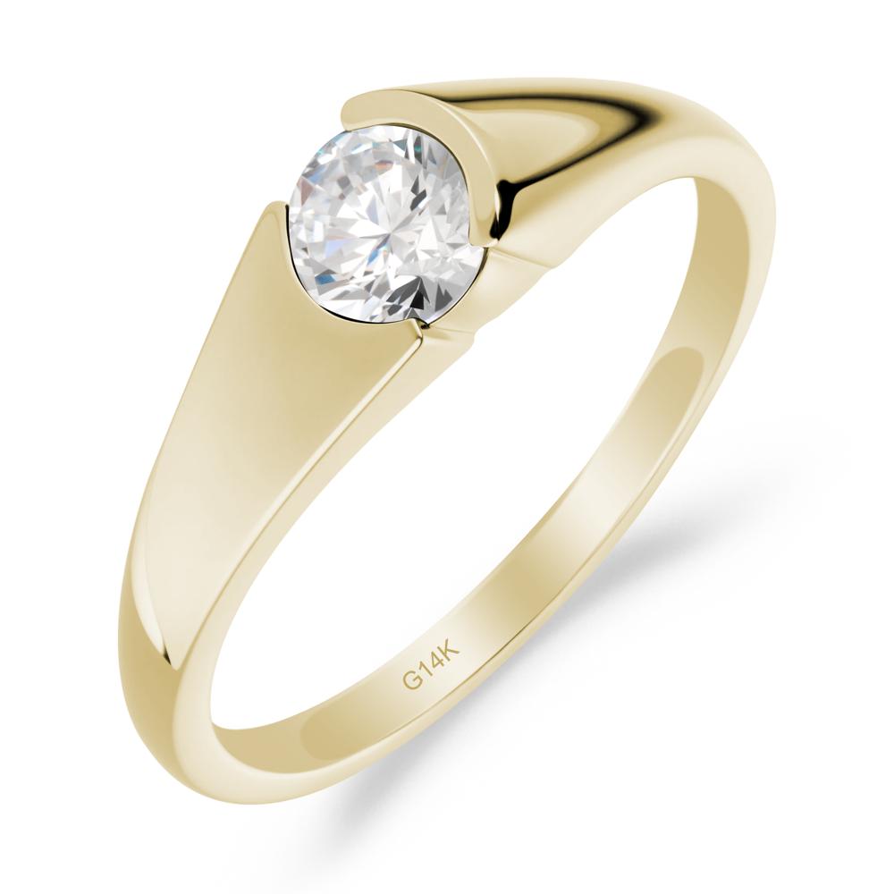 Solitaire Moissanite Promise Ring - LUO Jewelry #metal_14k yellow gold
