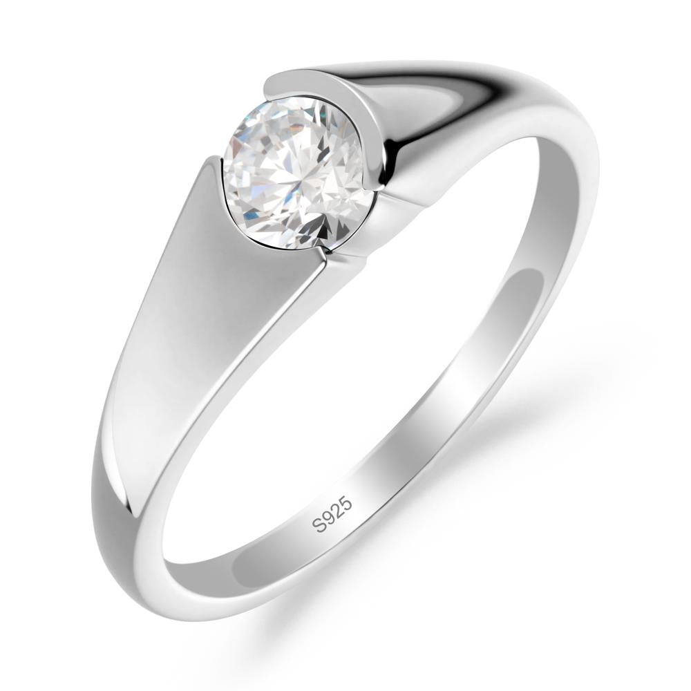 Solitaire Moissanite Promise Ring - LUO Jewelry #metal_sterling silver