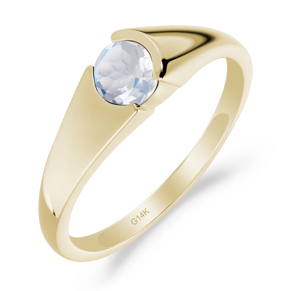 Solitaire Moonstone Promise Ring - LUO Jewelry #metal_14k yellow gold