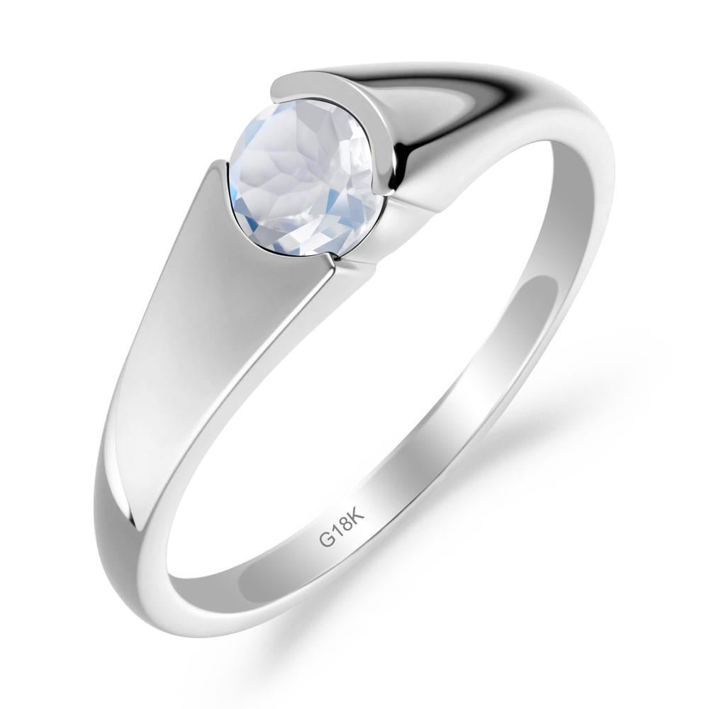 Solitaire Moonstone Promise Ring - LUO Jewelry #metal_18k white gold