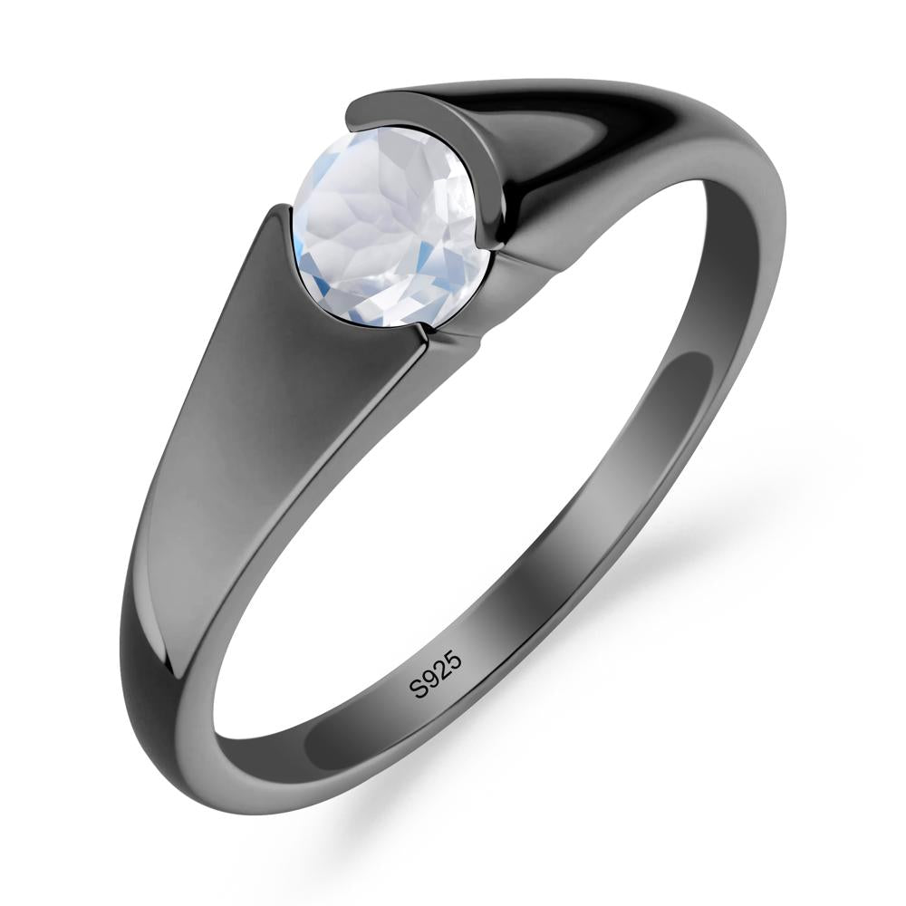 Solitaire Moonstone Promise Ring - LUO Jewelry #metal_black finish sterling silver