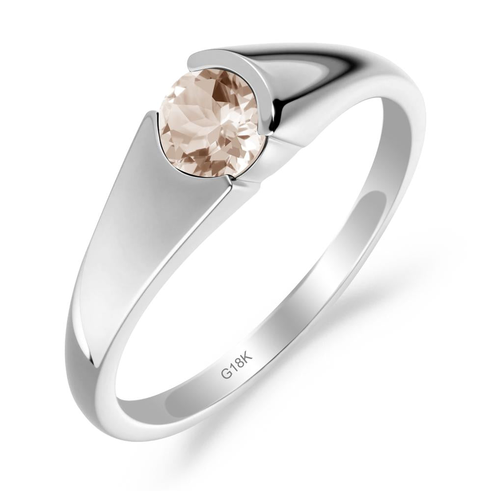 Solitaire Morganite Promise Ring - LUO Jewelry #metal_18k white gold