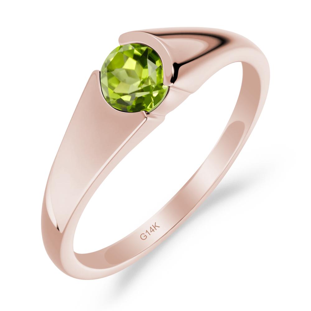 Solitaire Peridot Promise Ring - LUO Jewelry #metal_14k rose gold