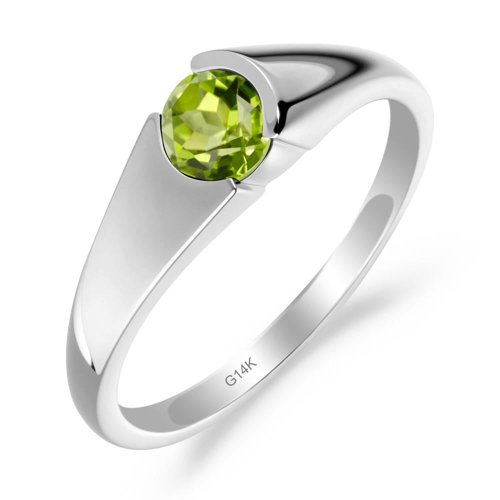 Solitaire Peridot Promise Ring - LUO Jewelry #metal_14k white gold