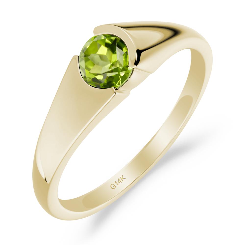 Solitaire Peridot Promise Ring - LUO Jewelry #metal_14k yellow gold