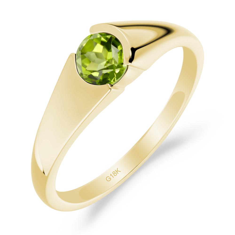 Solitaire Peridot Promise Ring - LUO Jewelry #metal_18k yellow gold
