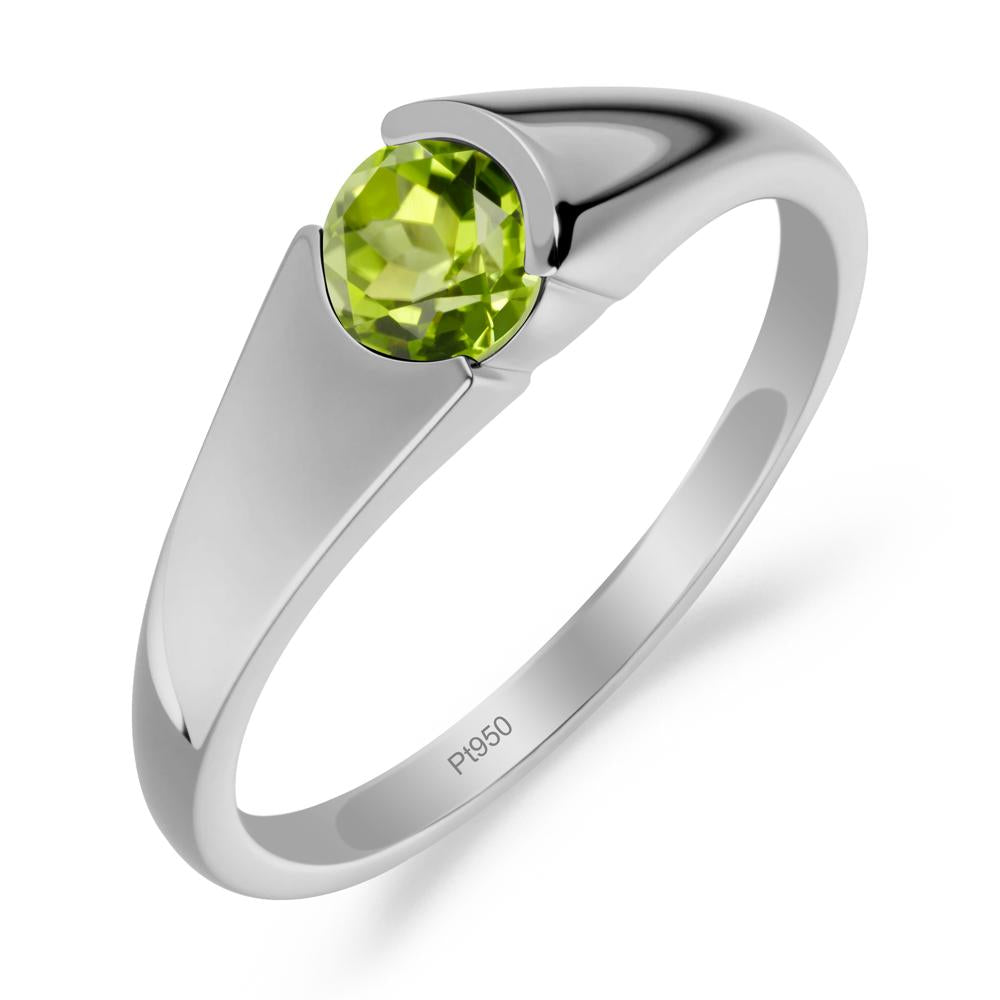 Solitaire Peridot Promise Ring - LUO Jewelry #metal_platinum