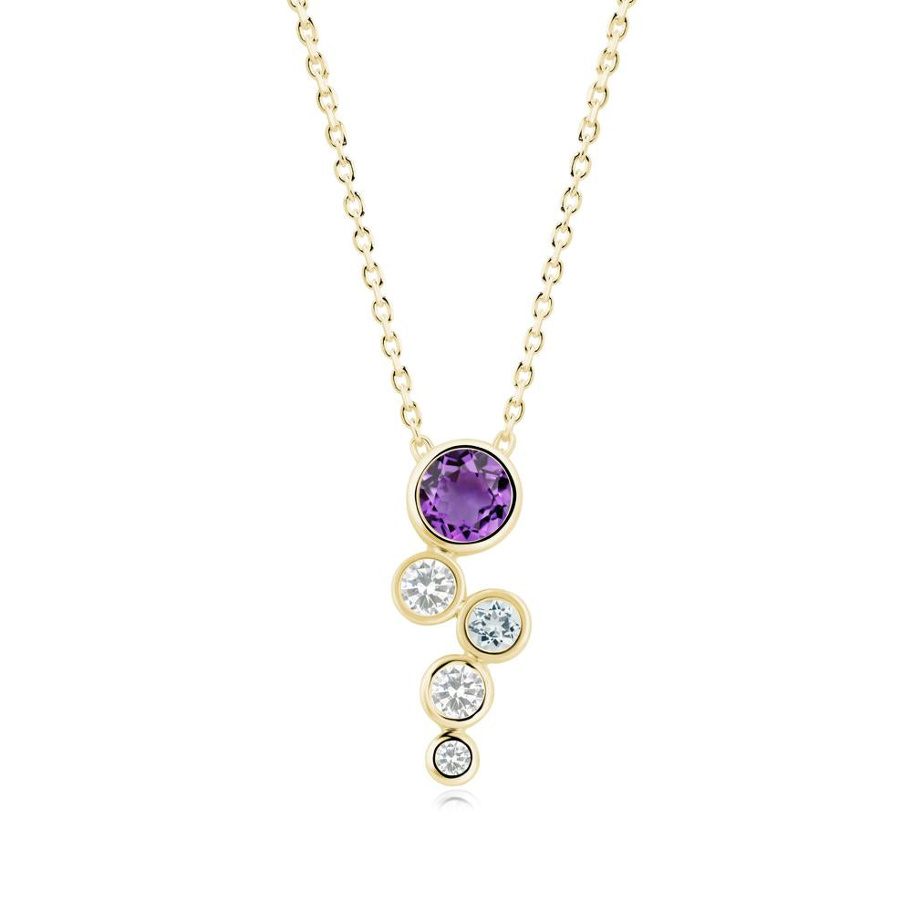 Graduated Drop Amethyst Necklace - LUO Jewelry #metal_18k yellow gold