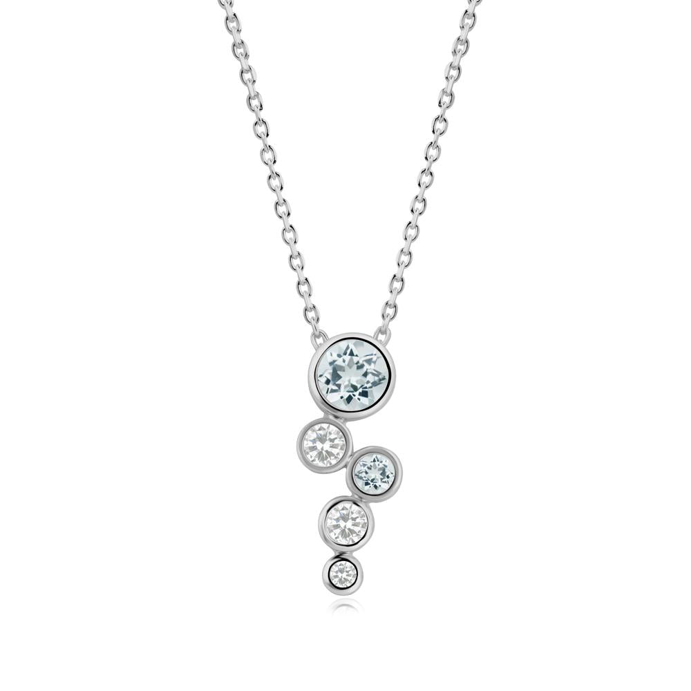 Aquamarine Graduated Drop Pendant - LUO Jewelry #metal_platinum