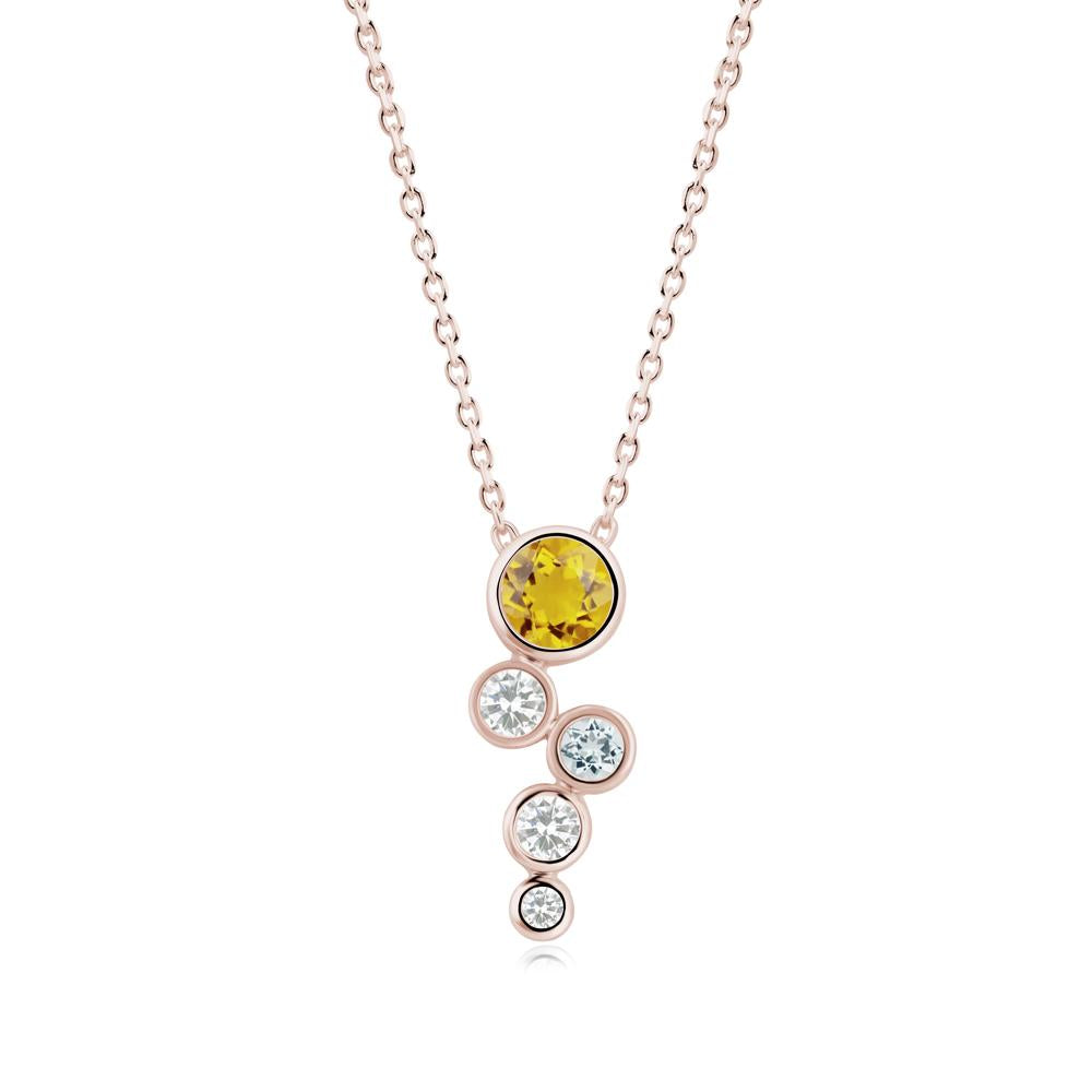 Graduated Drop Citrine Necklace - LUO Jewelry #metal_14k rose gold