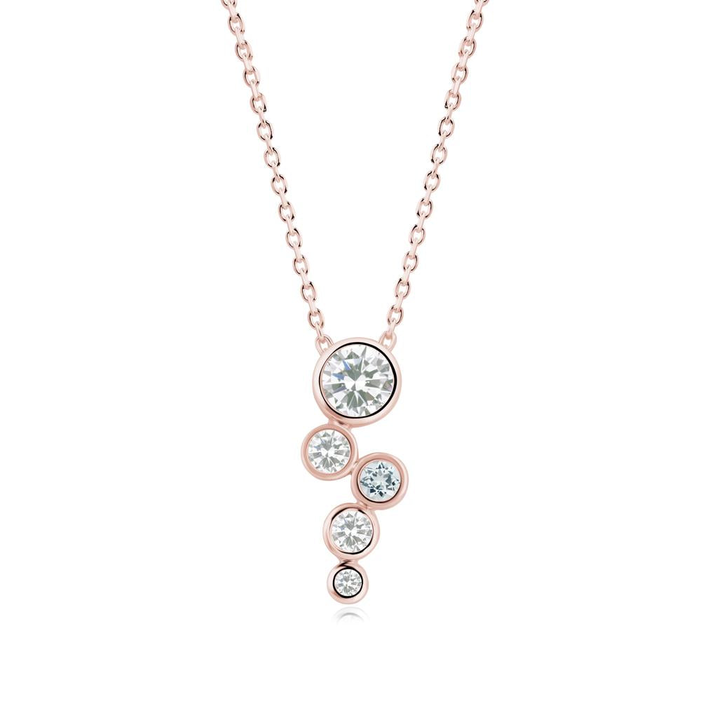 Cubic Zirconia Graduated Drop Pendant - LUO Jewelry #metal_18k rose gold