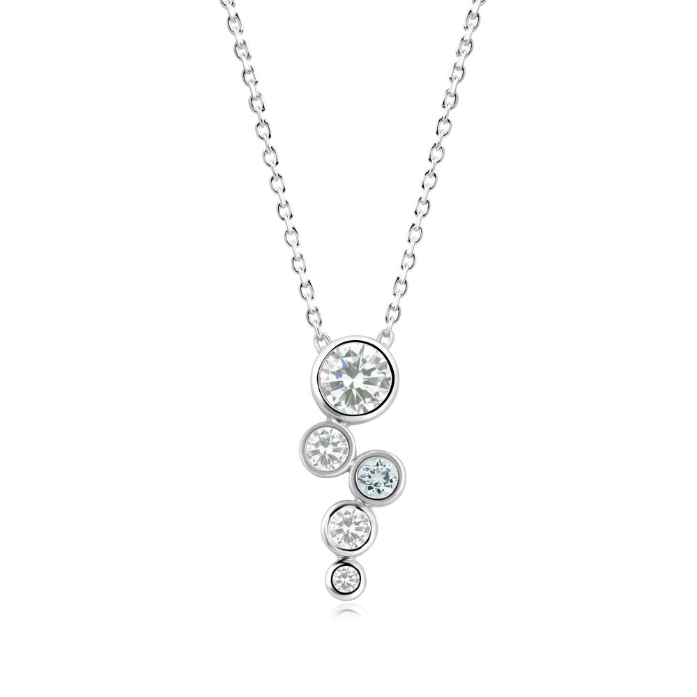 Cubic Zirconia Graduated Drop Pendant - LUO Jewelry #metal_18k white gold