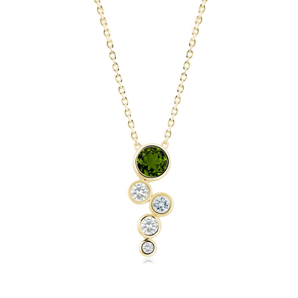 Diopside Graduated Drop Pendant - LUO Jewelry #metal_18k yellow gold