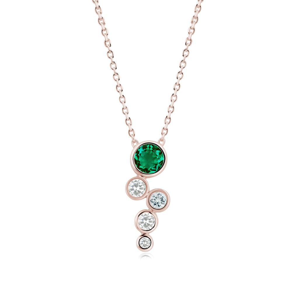Graduated Drop Emerald Necklace - LUO Jewelry #metal_14k rose gold