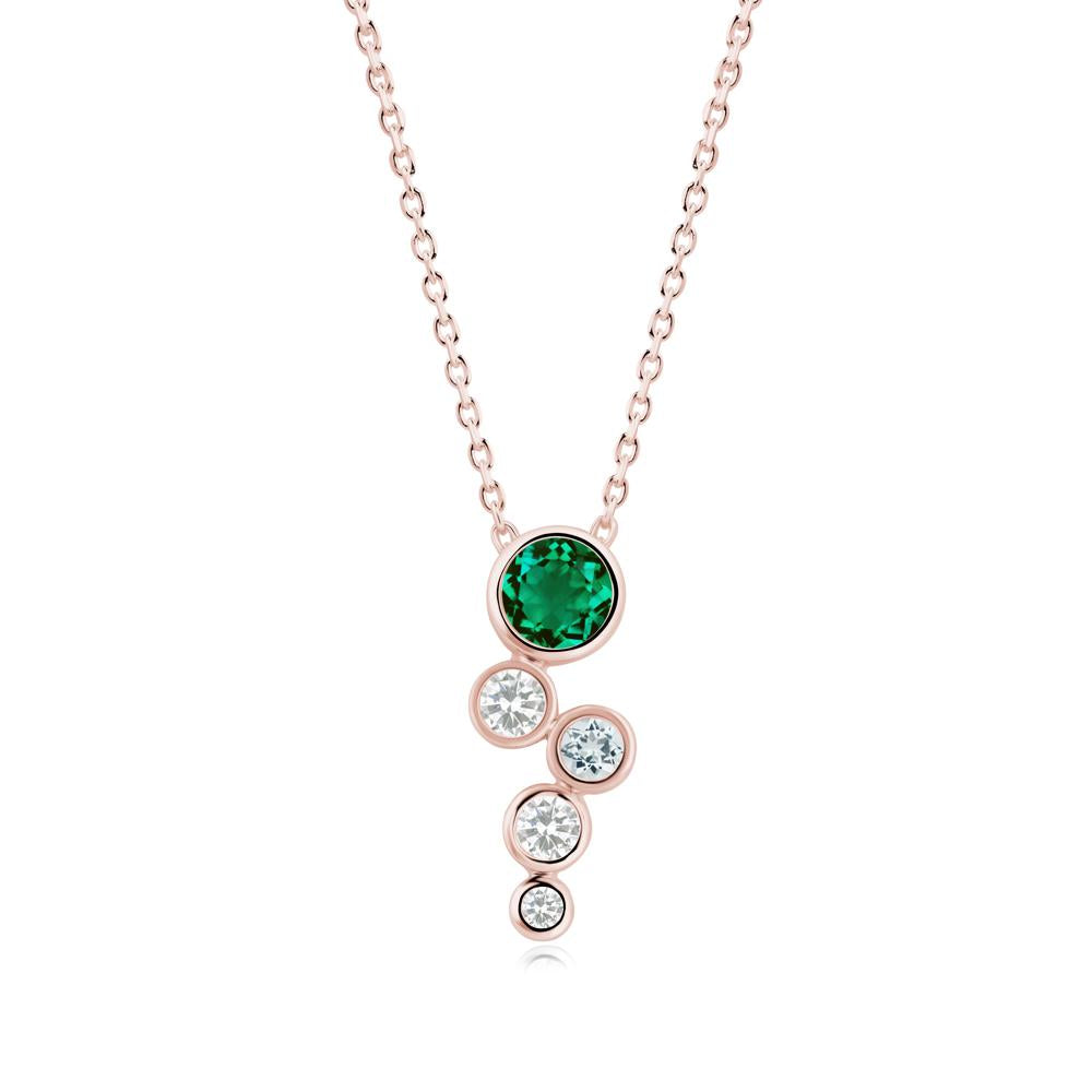 Graduated Drop Emerald Necklace - LUO Jewelry #metal_18k rose gold