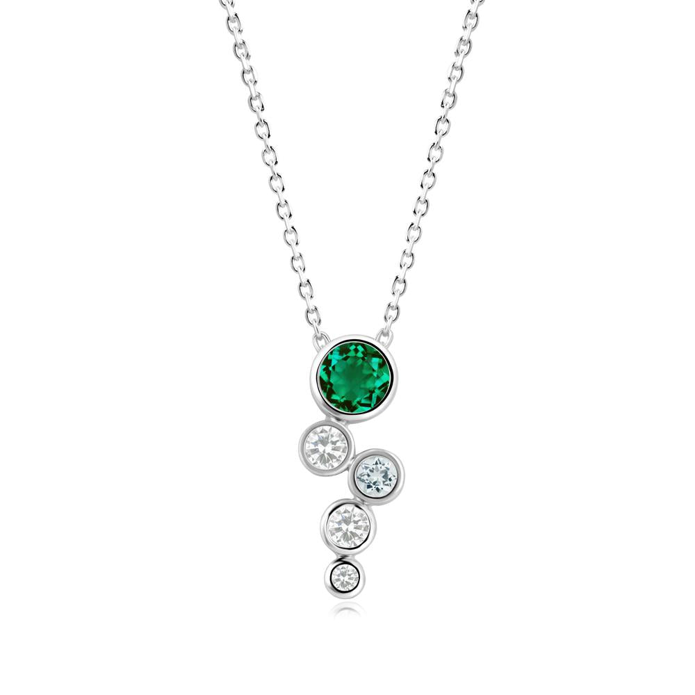 Graduated Drop Emerald Necklace - LUO Jewelry #metal_18k white gold