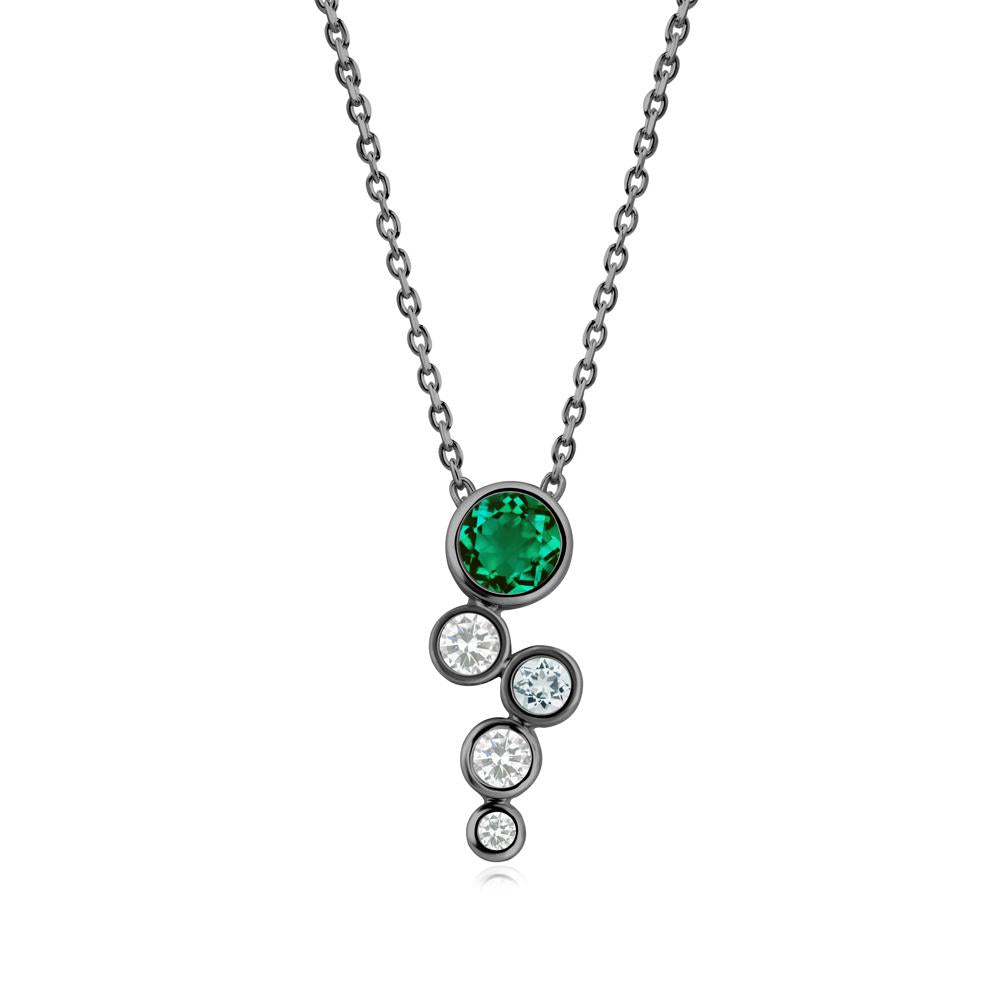 Graduated Drop Emerald Necklace - LUO Jewelry #metal_black finish sterling silver