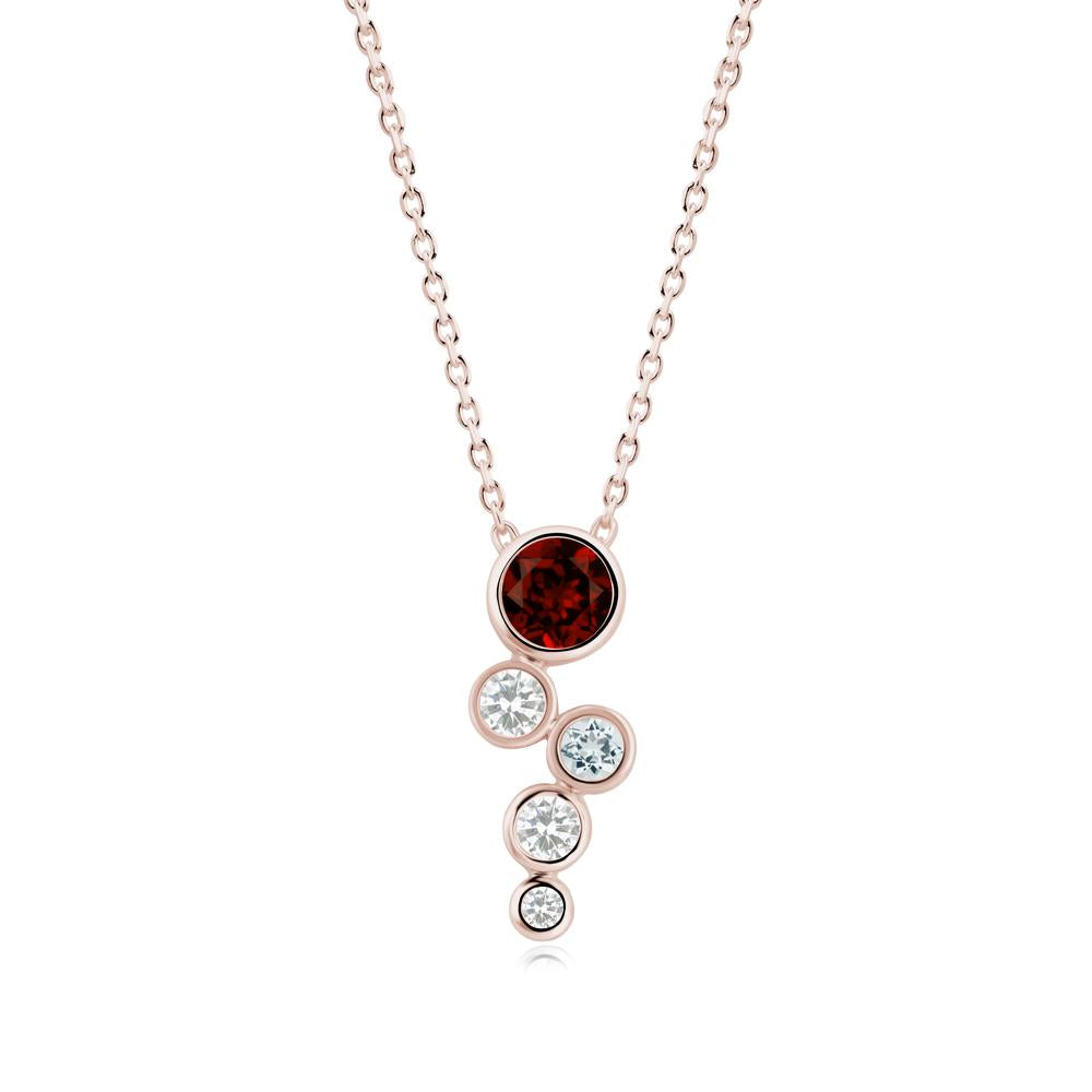 Garnet Graduated Drop Pendant - LUO Jewelry #metal_14k rose gold