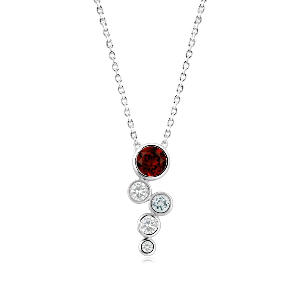 Garnet Graduated Drop Pendant - LUO Jewelry #metal_sterling silver