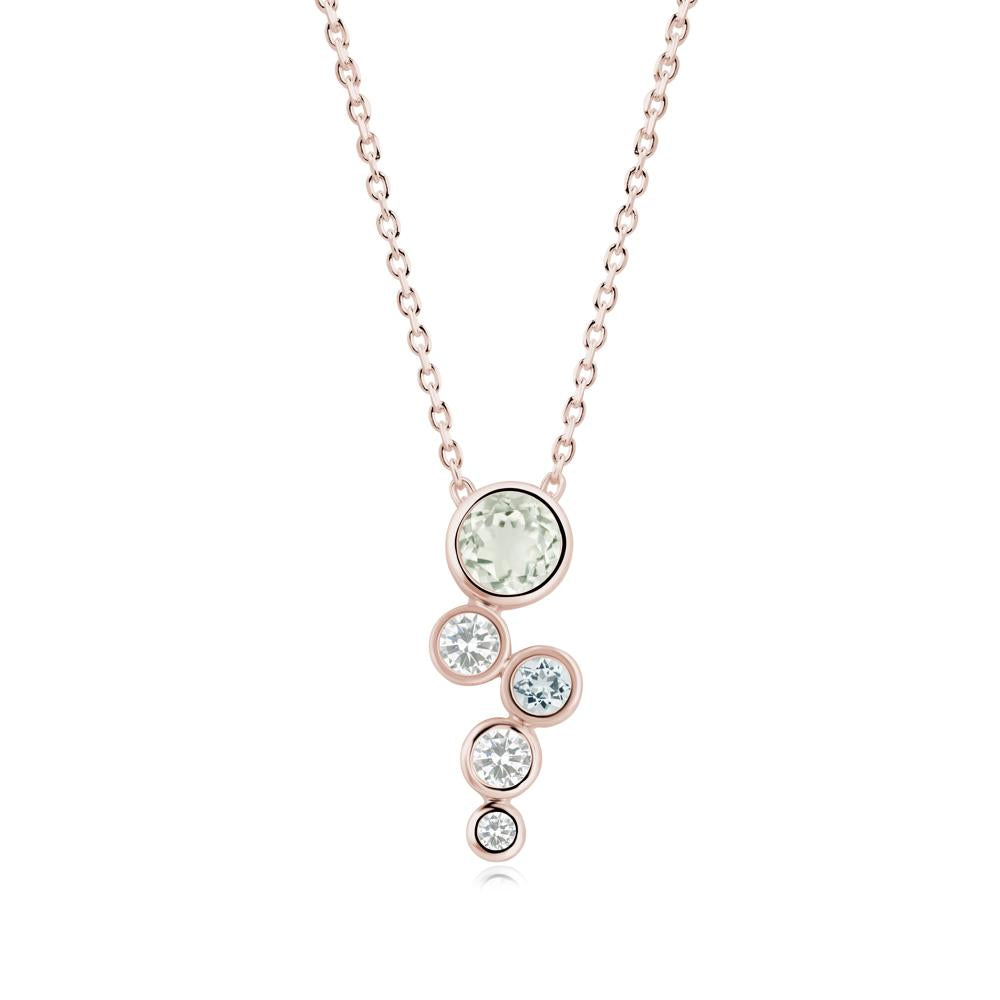 Graduated Drop Green Amethyst Necklace - LUO Jewelry #metal_14k rose gold