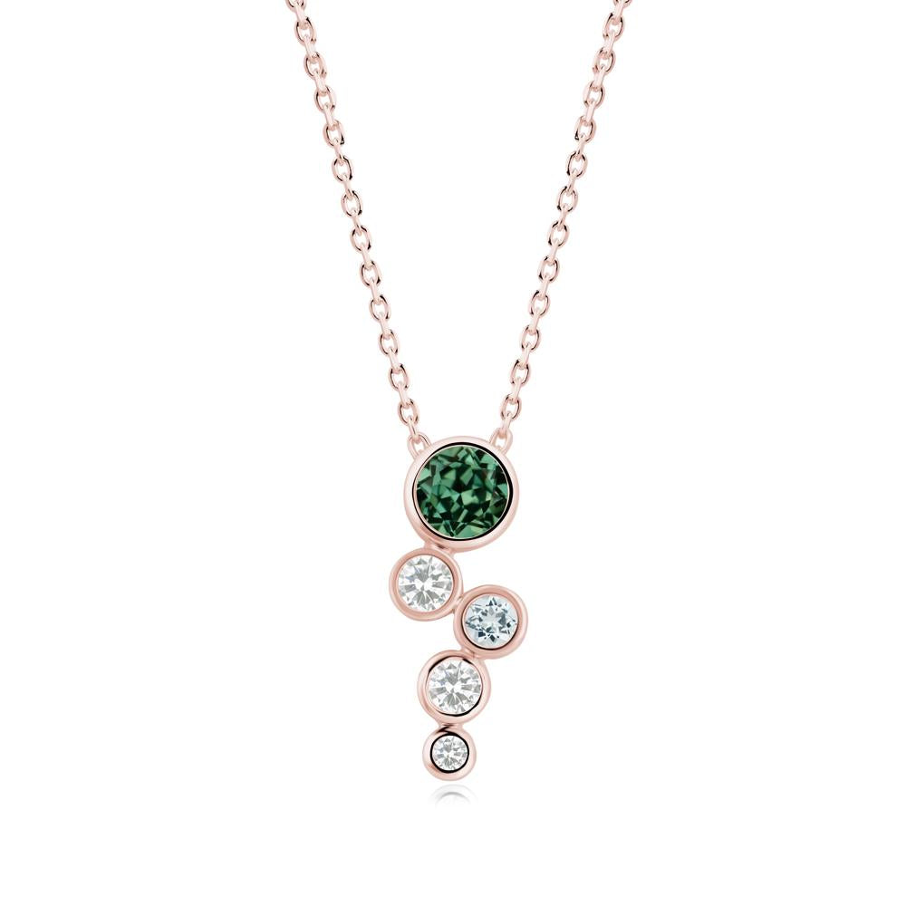 Graduated Drop Green Sapphire Necklace - LUO Jewelry #metal_18k rose gold