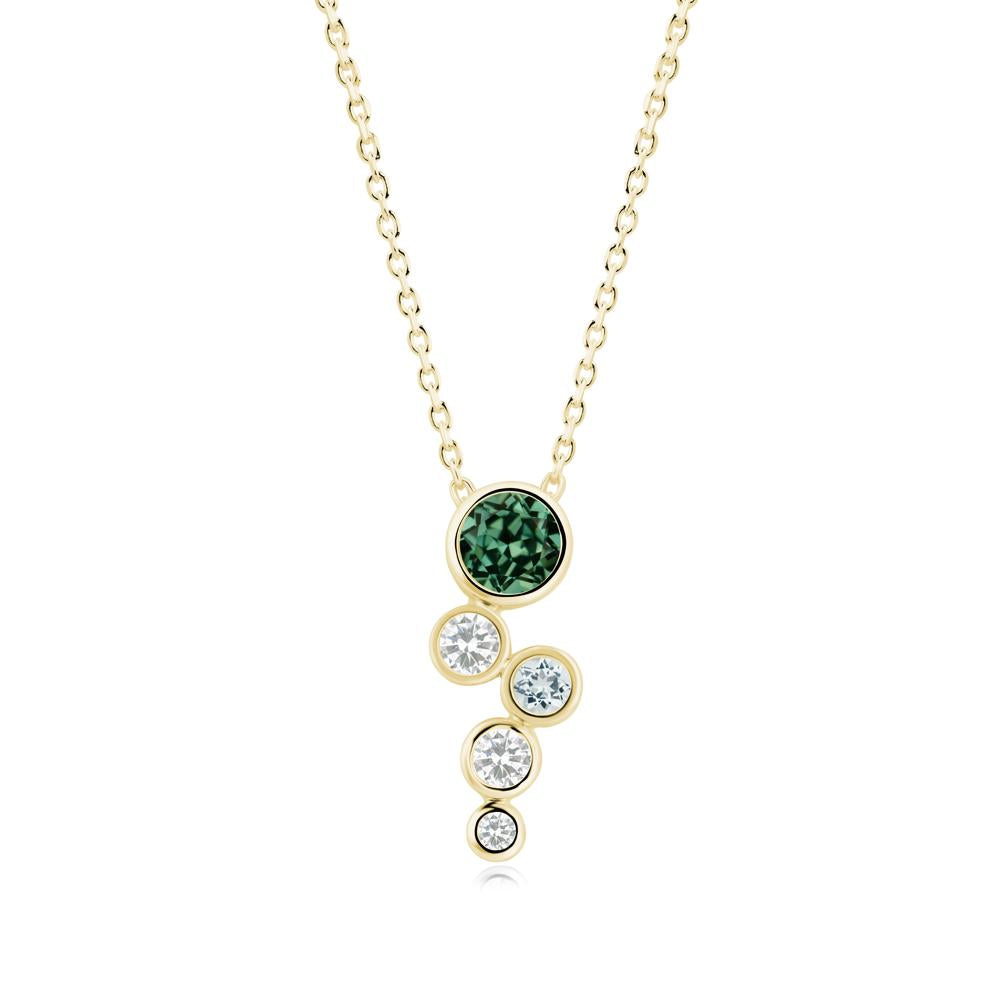 Graduated Drop Green Sapphire Necklace - LUO Jewelry #metal_18k yellow gold