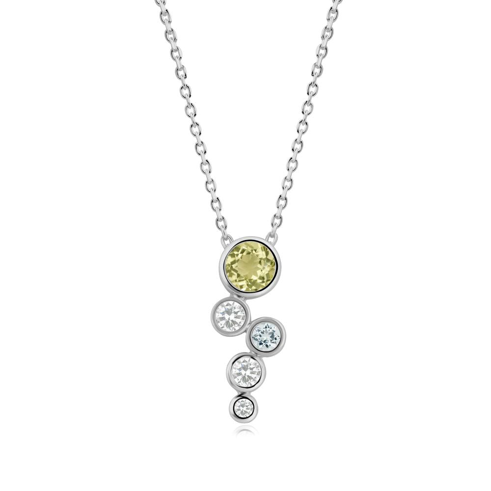 Lemon Quartz Graduated Drop Pendant - LUO Jewelry #metal_platinum