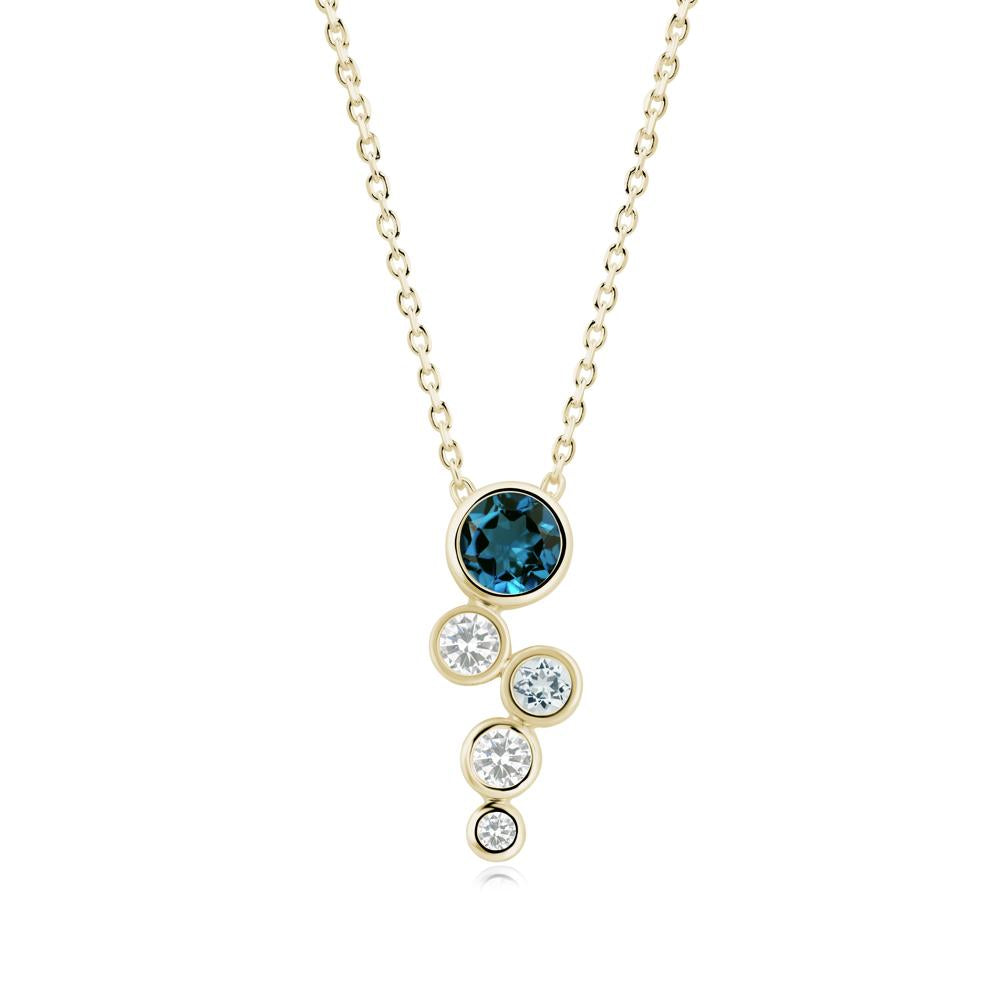 London Blue Topaz Graduated Drop Pendant - LUO Jewelry #metal_14k yellow gold
