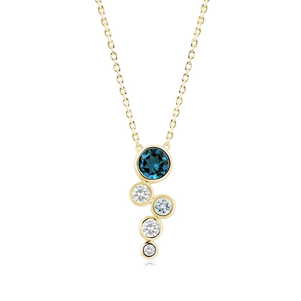 London Blue Topaz Graduated Drop Pendant - LUO Jewelry #metal_18k yellow gold