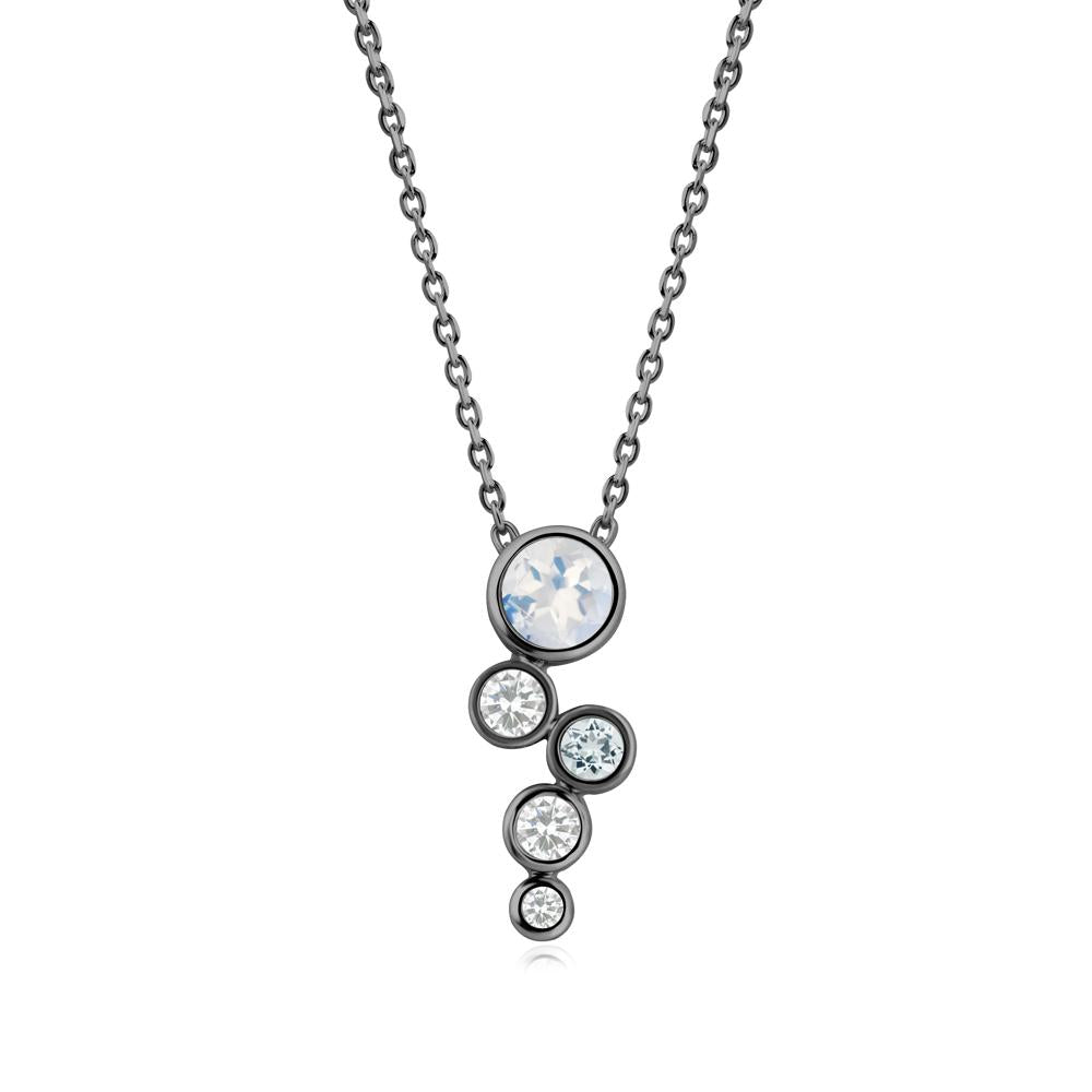 Moonstone Graduated Drop Pendant - LUO Jewelry #metal_black finish sterling silver