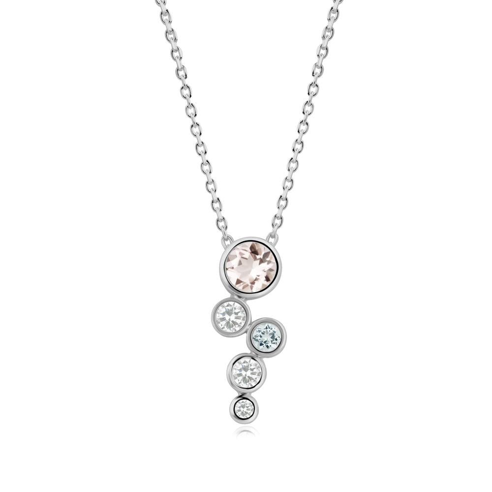 Graduated Drop Morganite Necklace - LUO Jewelry #metal_platinum