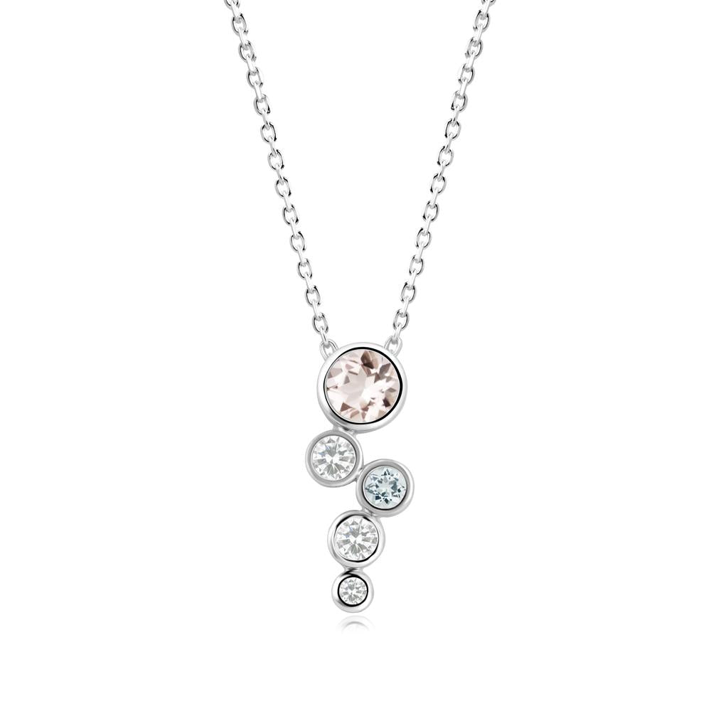 Graduated Drop Morganite Necklace - LUO Jewelry #metal_sterling silver