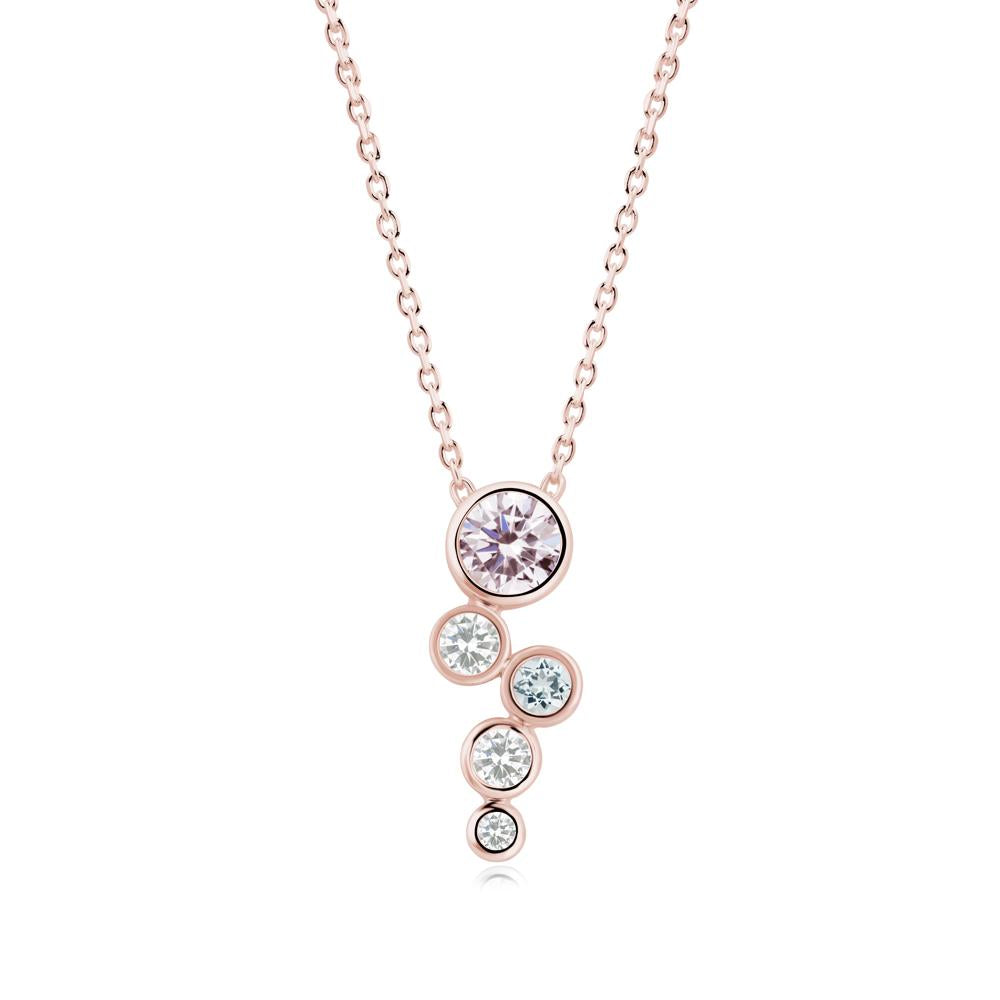 Graduated Drop Pink Cubic Zirconia Necklace - LUO Jewelry #metal_18k rose gold