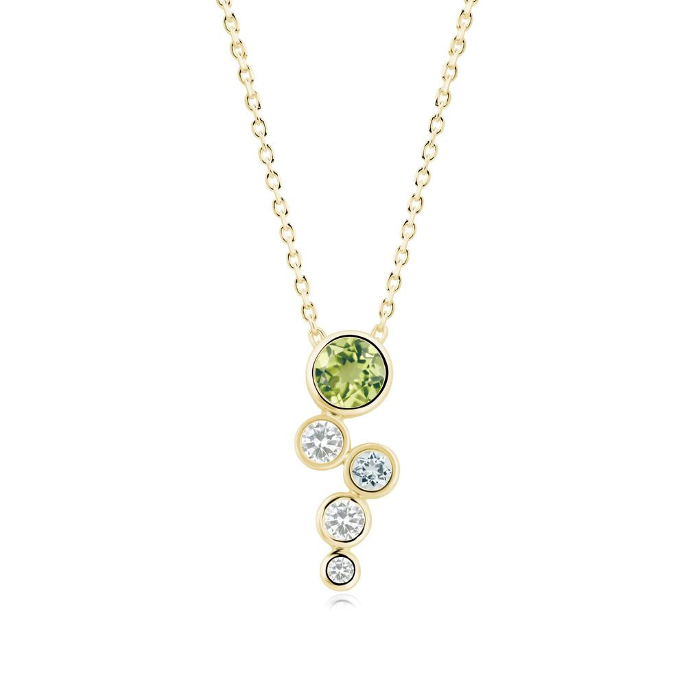 Peridot Graduated Drop Pendant - LUO Jewelry #metal_18k yellow gold