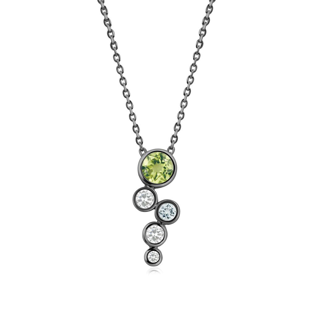 Peridot Graduated Drop Pendant - LUO Jewelry #metal_black finish sterling silver