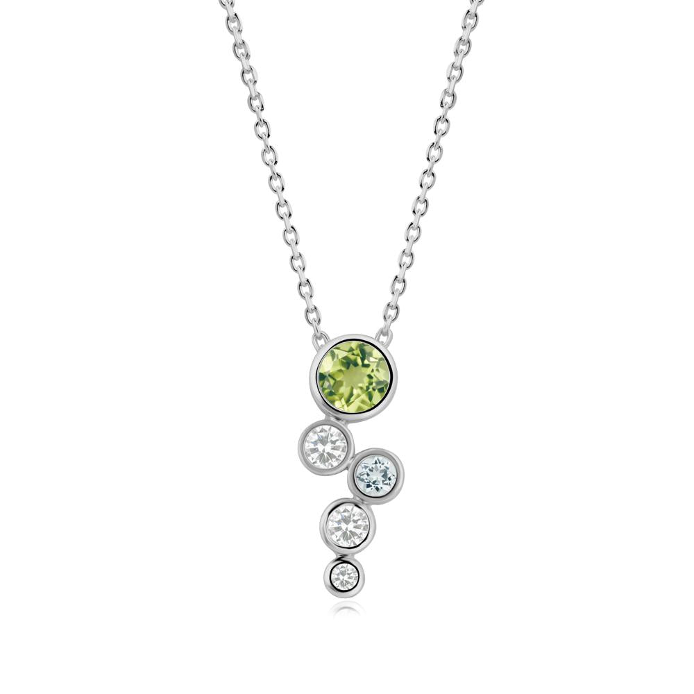 Peridot Graduated Drop Pendant - LUO Jewelry #metal_platinum