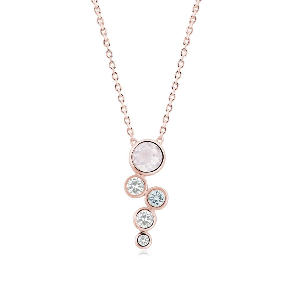 Graduated Drop Rose Quartz Necklace - LUO Jewelry #metal_18k rose gold