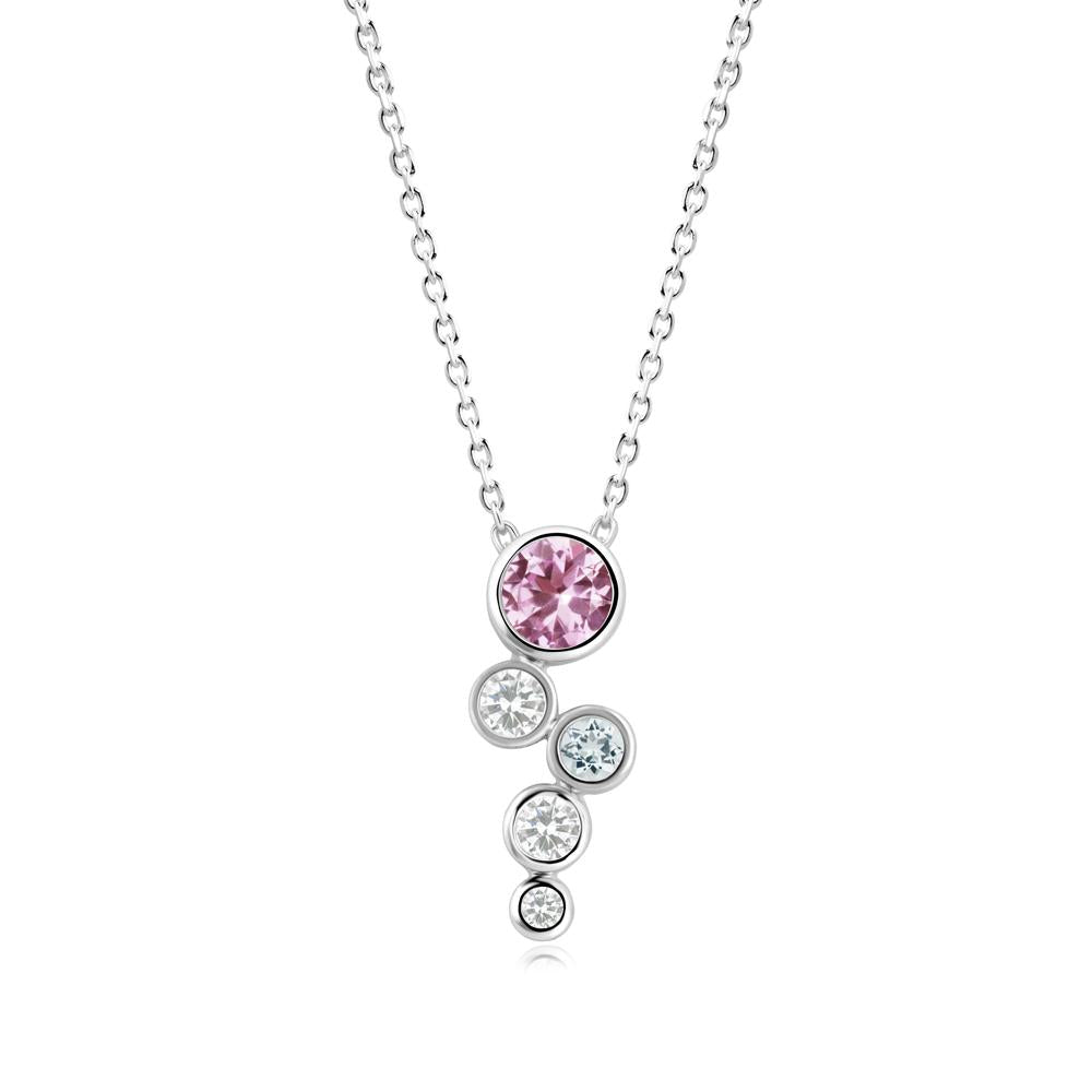 Pink Sapphire Graduated Drop Pendant - LUO Jewelry #metal_14k white gold